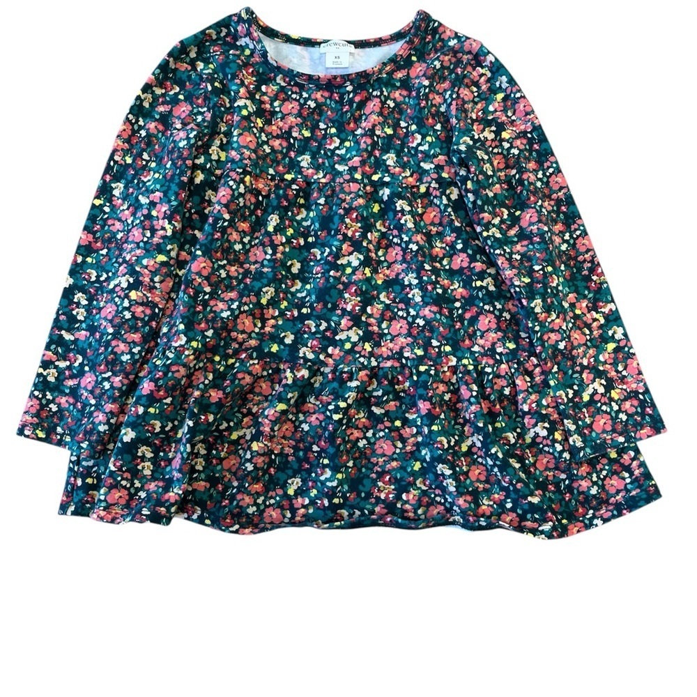 J. Crew Crewcuts Tiered Floral Long Sleeve Top Sz XS